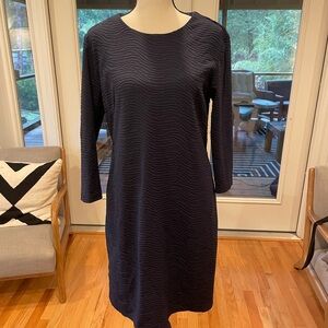 J. McLaughlin Navy Wave Pattern Dress Size M